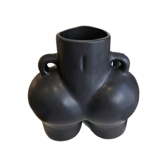 New Black Retro Body Vase Female Form Butt Planter Booty Flower Vase Bottom - Picture 3 of 3